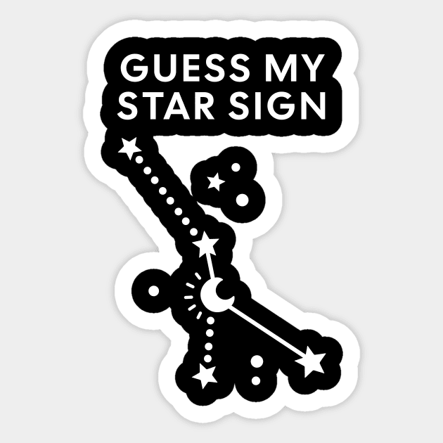 Guess My Star Sign – Cancer Zodiac, Astrology Constellation - White Print Sticker by Designed By Marty
